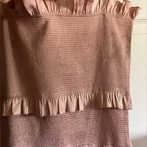 V. Chapman Pink Ruffle Midi Dress - Picture 3 of 7